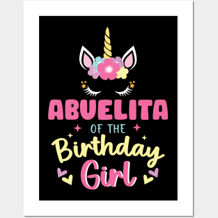 Abuelita of The Birthday Girls Family Unicorn Lover B-day Gift For Girls Women Kids Posters and Art